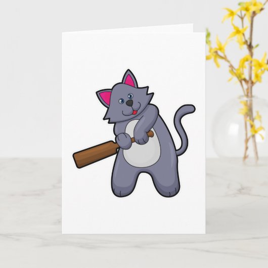 Cricket mit Cricket-Fledermaus Karte (Gelbe Blume)