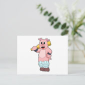 Cricket mit Cricket-Schläger Postkarte (Stehend Vorderseite)