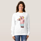 Cricket mit Cricket-Schläger Sweatshirt (Vorne ganz)