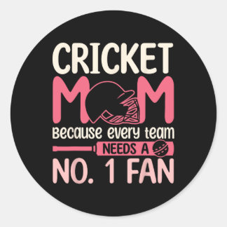Cricket Mom Design Women Cricket Helmet Runder Aufkleber