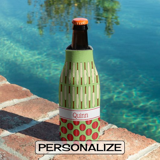 Cricket-Motivmuster individuelle Name rot grün Dosenkühler