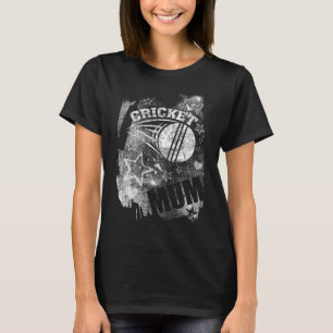 Cricket Mum, Schwarzer Grunge Cricket T-Shirt