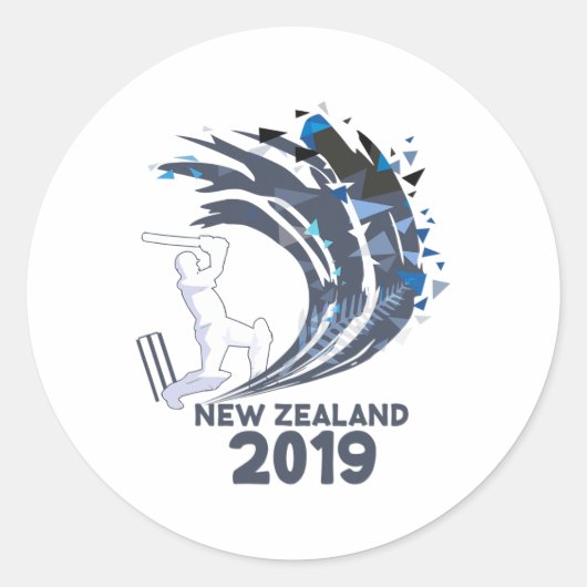 Cricket Neuseeland Runder Aufkleber (Vorderseite)