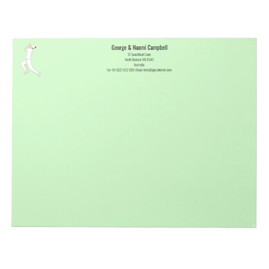 Cricket Notizblock (Vorderseite)