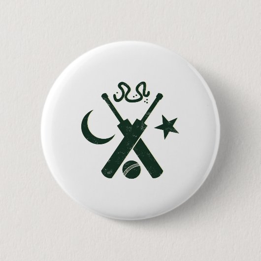 Cricket Pakistan (gelber Stern Urdu) Button (Vorderseite)