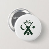 Cricket Pakistan (gelber Stern Urdu) Button (Vorne & Hinten)