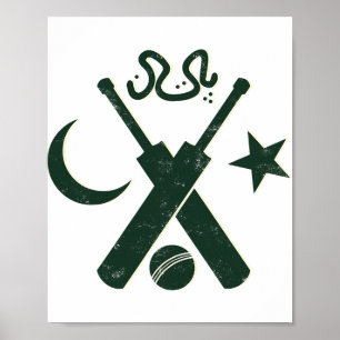 Cricket Pakistan (gelber Stern Urdu)  Poster