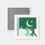 Cricket Pakistan Magnet (Vorderseite/Rückseite)