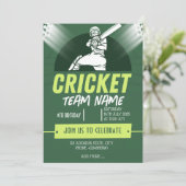 Cricket-Party-Einladungskarte Einladung (Stehend Vorderseite)