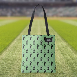 Cricket Pattern - Players-Batting - Ihre Initialen Tasche