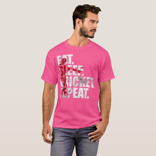 Cricket Player Apparel isst schlafende Cricket Wie T-Shirt (Vorne ganz)
