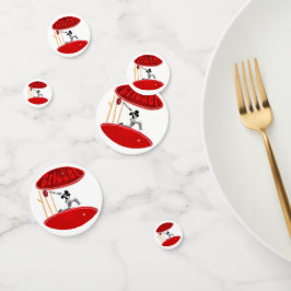 Cricket-Player auf dem Ball, Konfetti