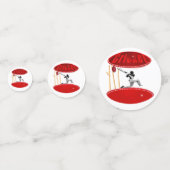 Cricket-Player auf dem Ball, Konfetti (Rückseiten)