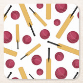 Cricket Player Balls Gemustert Rechteckiger Pappuntersetzer (Vorderseite)