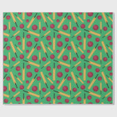 Cricket Player Bat and Ball Cricketmuster Geschenkpapier (Flach)