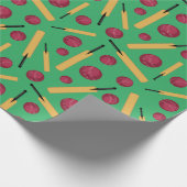 Cricket Player Bat and Ball Cricketmuster Geschenkpapier (Ecke)