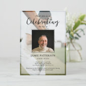 Cricket Player Celebration of Life Photo Funeral Einladung (Stehend Vorderseite)