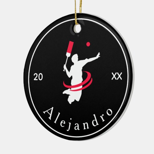 Cricket Player Coach Silhouette Schwarz-weiß Sport Keramik Ornament (Links)