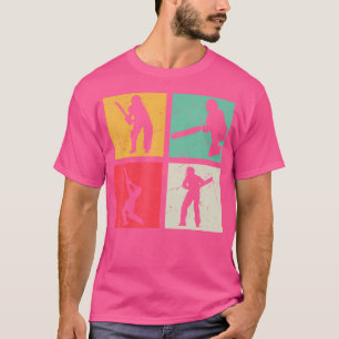 Cricket Player Cricket-Silhouette Cricketstifte T-Shirt
