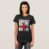Cricket Player English Flag  T-Shirt (Vorne ganz)