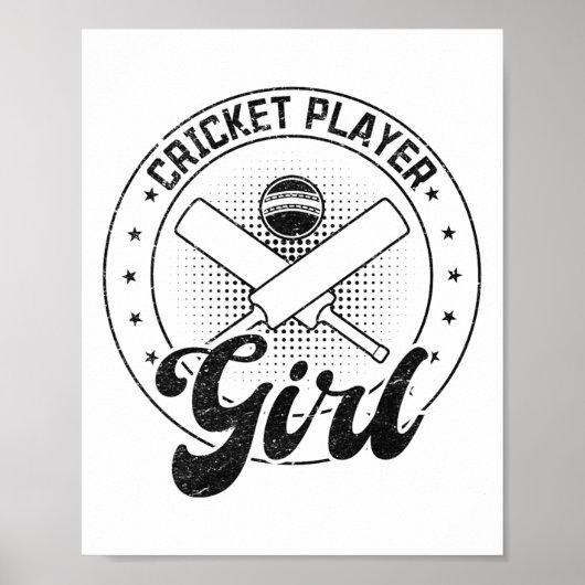 Cricket Player Girl  Poster (Vorne)