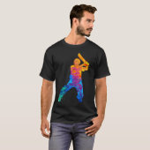 Cricket Player Graphic Sports Crickets T-Shirt (Vorne ganz)