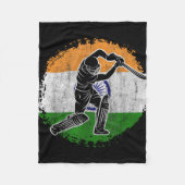 Cricket Player Indian Flag Cricketer Fleecedecke (Vorderseite)