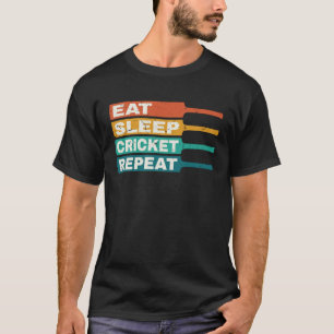 Cricket Player isst schlafende Cricket Wiederholun T-Shirt