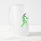 Cricket Player Maori Style Tribal Tattoo Geschenk  Mattglas Bierglas (Vorderseite Links)