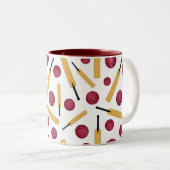 Cricket Player Monogramm Zweifarbige Tasse (VorderseiteRechts)