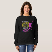 Cricket Player nennt mich Mama Sportteam Coach Gra Sweatshirt (Vorne ganz)