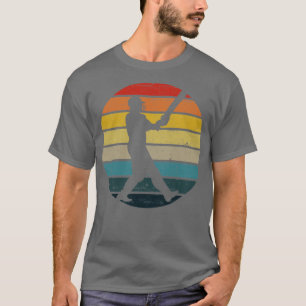 Cricket-Player-Silhouette auf einem angeschlagenen T-Shirt