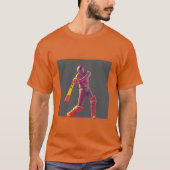 Cricket Player Stilvolles Design für T - Shirt (Vorderseite)