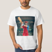 Cricket Player Stilvolles Design für T - Shirt (Vorderseite)