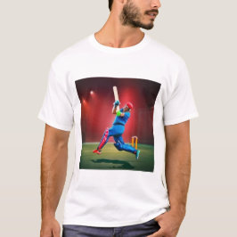 Cricket Player Wasserfarbe Stilvolle T - Shirt-Des T-Shirt