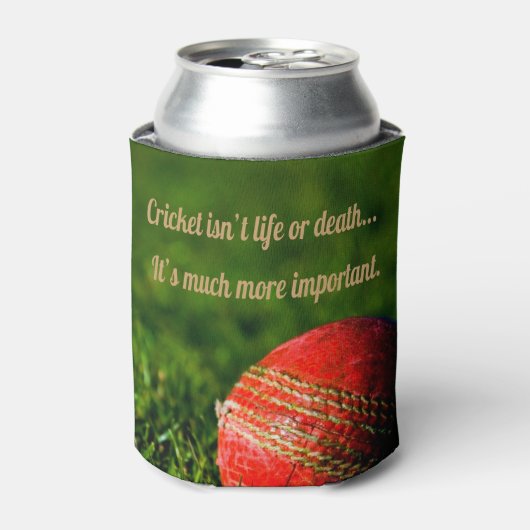 Cricket Red Ball Funny Motivierend Dosenkühler (Kanne Vorderseite)