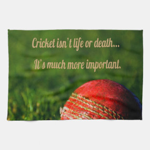 Cricket Red Ball Funny Motivierend Geschirrtuch