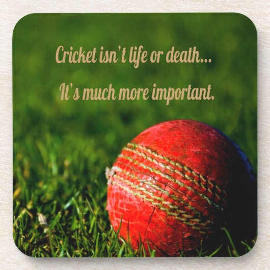 Cricket Red Ball Funny Motivierend Getränkeuntersetzer (Vorderseite)