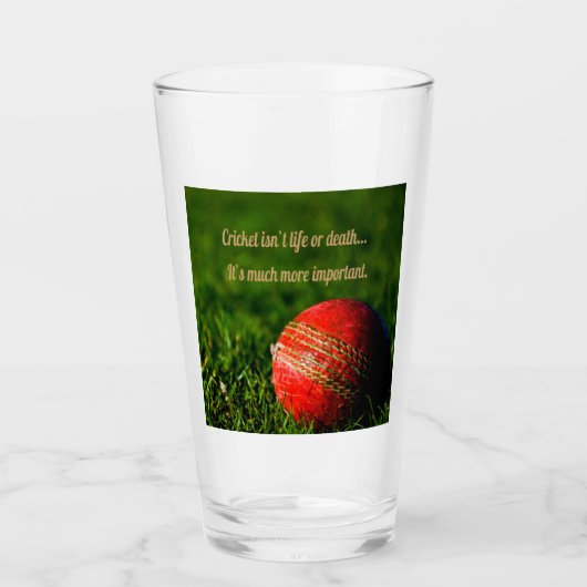 Cricket Red Ball Funny Motivierend Glas (Vorderseite)