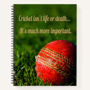 Cricket Red Ball Funny Motivierend Notizblock