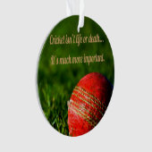 Cricket Red Ball Funny Motivierend Ornament (Vorderseite)