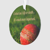 Cricket Red Ball Funny Motivierend Ornament (Vorderseite)