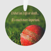 Cricket Red Ball Funny Motivierend Ornament (Vorderseite)
