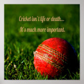 Cricket Red Ball Funny Motivierend Poster (Vorne)