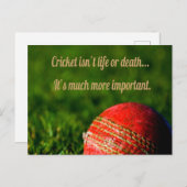 Cricket Red Ball Funny Motivierend Postkarte (Vorne/Hinten)