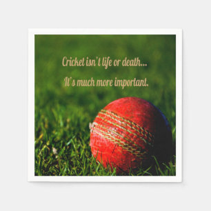 Cricket Red Ball Funny Motivierend Serviette