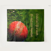Cricket Red Ball Funny Motivierend Wandteppich (Vorderseite (Horizontal))