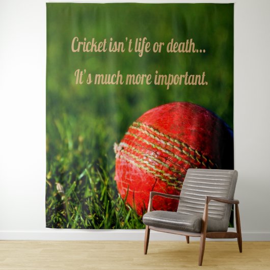 Cricket Red Ball Funny Motivierend Wandteppich (Beispiel)