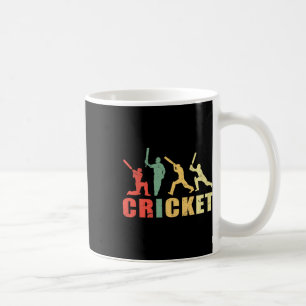 Cricket Retro Vintage Farben Cricket Spieler Kaffeetasse