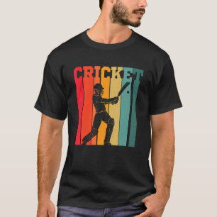 Cricket Retro Vintage-Farben Cricket-Spieler T-Shirt
